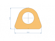Silicone Profile P545AJ - type format D - irregular shape