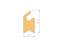 Silicone Profile P551B - type format Lipped - irregular shape
