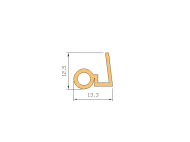 Silicone Profile P563 - type format solid b/p shape - irregular shape