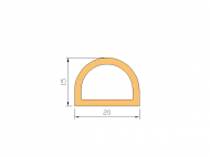 Silicone Profile P566O - type format D - irregular shape