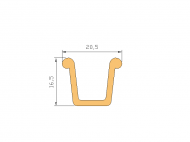 Silicone Profile P571A - type format U - irregular shape