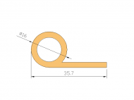 Silicone Profile P591D - type format solid b/p shape - irregular shape
