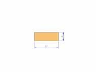 Silicone Profile P600170060 - type format Rectangle - regular shape