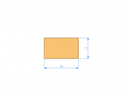 Silicone Profile P600180110 - type format Rectangle - regular shape