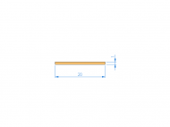 Silicone Profile P600200010 - type format Rectangle - regular shape