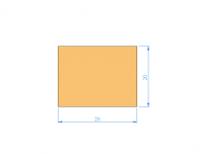 Silicone Profile P600260200 - type format Rectangle - regular shape