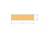 Silicone Profile P600320080 - type format Rectangle - regular shape