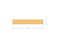 Silicone Profile P600350050 - type format Rectangle - regular shape