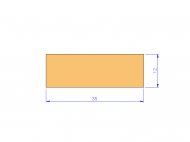 Silicone Profile P600350120 - type format Rectangle - regular shape