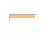 Silicone Profile P600380050 - type format Rectangle - regular shape