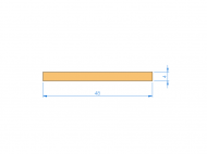 Silicone Profile P600480040 - type format Rectangle - regular shape