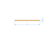 Silicone Profile P600610020 - type format Rectangle - regular shape