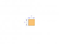 Silicone Profile P600707 - type format Square - regular shape