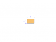 Silicone Profile P600805 - type format Rectangle - regular shape