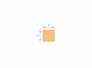 Silicone Profile P600808 - type format Square - regular shape