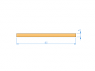 Silicone Profile P600850050 - type format Rectangle - regular shape