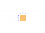 Silicone Profile P600909 - type format Square - regular shape