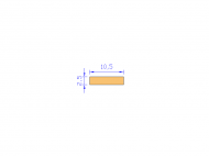 Silicone Profile P6010,502,5 - type format Rectangle - regular shape