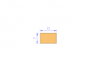 Silicone Profile P601107 - type format Rectangle - regular shape