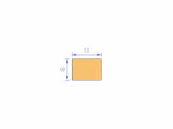 Silicone Profile P601108 - type format Rectangle - regular shape