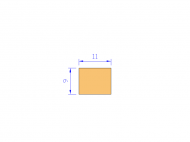 Silicone Profile P601109 - type format Rectangle - regular shape