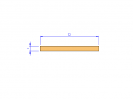 Silicone Profile P601201 - type format Rectangle - regular shape