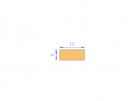 Silicone Profile P601205 - type format Rectangle - regular shape