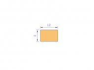 Silicone Profile P601208 - type format Rectangle - regular shape