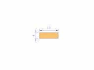 Silicone Profile P601304 - type format Rectangle - regular shape
