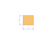 Silicone Profile P601312 - type format Square - regular shape