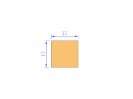 Silicone Profile P601313 - type format Square - regular shape