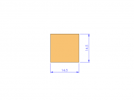 Silicone Profile P6014,514,5 - type format Square - regular shape