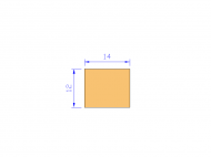 Silicone Profile P601412 - type format Rectangle - regular shape