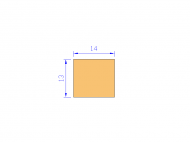 Silicone Profile P601413 - type format Rectangle - regular shape