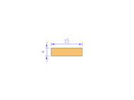 Silicone Profile P601504 - type format Rectangle - regular shape