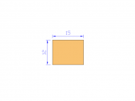 Silicone Profile P601512 - type format Rectangle - regular shape