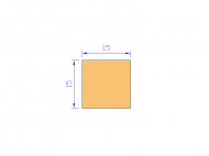 Silicone Profile P601515 - type format Square - regular shape