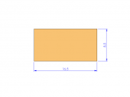 Silicone Profile P6016,508,5 - type format Rectangle - regular shape