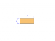 Silicone Profile P601606 - type format Rectangle - regular shape