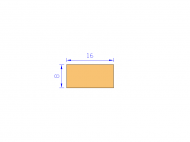 Silicone Profile P601608 - type format Rectangle - regular shape
