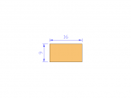 Silicone Profile P601609 - type format Rectangle - regular shape