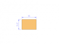 Silicone Profile P601611,2 - type format Rectangle - regular shape