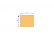 Silicone Profile P601614 - type format Rectangle - regular shape