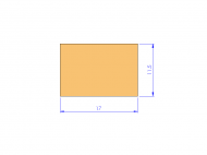 Silicone Profile P601711,5 - type format Rectangle - regular shape