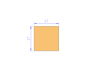 Silicone Profile P601717 - type format Square - regular shape