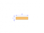 Silicone Profile P601804 - type format Rectangle - regular shape