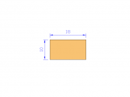 Silicone Profile P601810 - type format Rectangle - regular shape