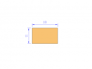 Silicone Profile P601811 - type format Rectangle - regular shape