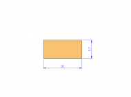 Silicone Profile P602009,7 - type format Rectangle - regular shape