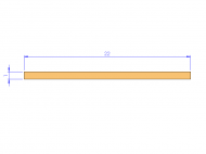 Silicone Profile P602201 - type format Rectangle - regular shape